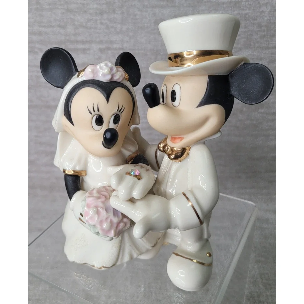 Lenox Disney Minnie's Dream Wedding Mickey Minnie Mouse Figurine Gold Accents